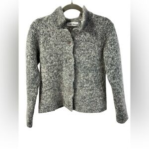 Croft & Barrow Vintage Wool Blend Sweater Jacket‎ Grey Medium Petite